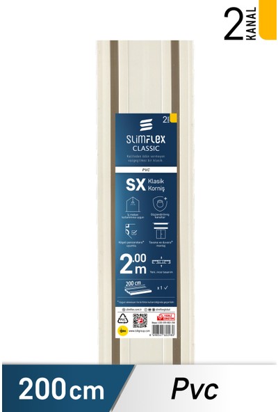 SlimFlex Classic SX PVC Korniş 2-Kanallı 200 cm