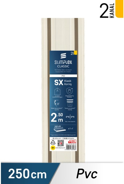 SlimFlex Classic SX PVC Korniş 2-Kanallı 250 cm