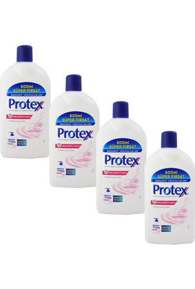 Protex Nemlendiricili Koruma Antibakteriyel Sıvı Sabun 600 ml 4 Adet