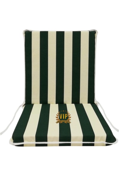 Vip Home Concept Sandalye Minderi 4 Adet Arkalıklı Büyük Fermuarlı Yıkanabilir Yeşil-Beyaz