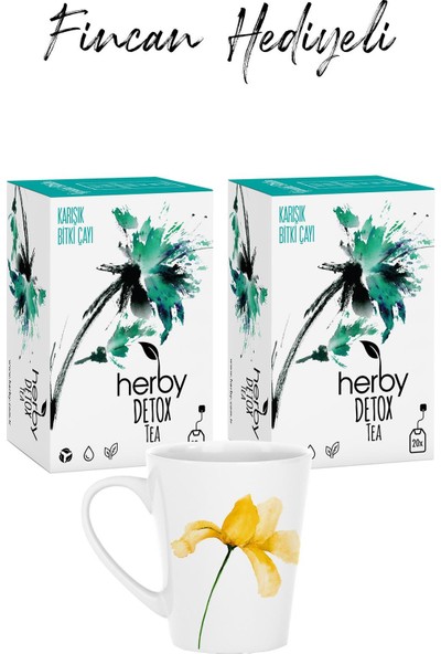 Fincan Hediyeli Herby Detox Tea / Detoks Çayı 2'li Paket