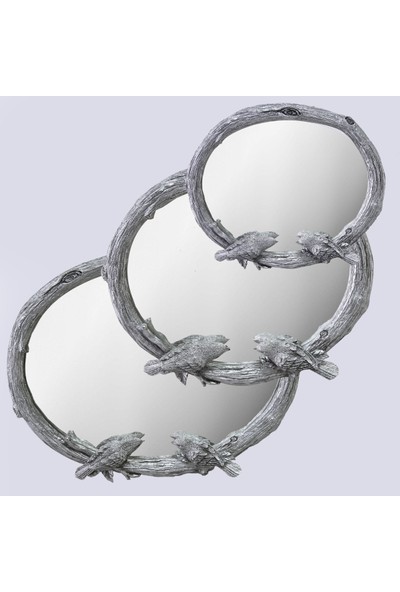 Selim Kuşlu 3'lü Ayna Gümüş