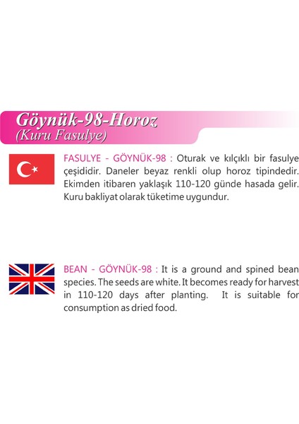 Ata Tohumu Yerli Kuru Fasulye Horoz 50 Ad Tohum fiyatları