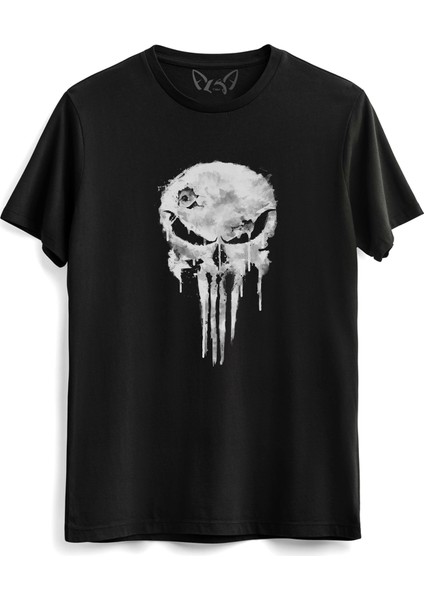 Punisher Dijital Baskılı Çocuk Siyah Tshirt