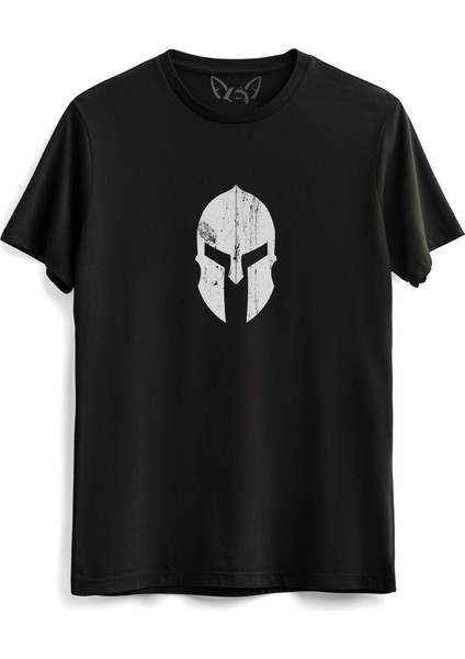 Spartan Resimli Dijital Baskılı Çocuk Siyah Tshirt