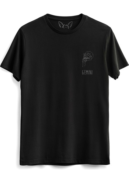 Gemini Dijital Resim Baskılı Çocuk Siyah Tshirt