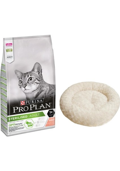 Proplan Kısırlaştırılmış Somonlu Kedi Maması 10 kg + Simit Yatak
