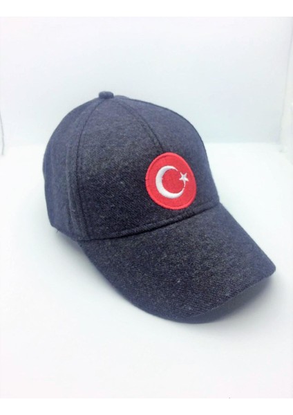 Kaşe Bayrak Nakışlı Şapka Ünisex Model Ayarlanabilir Spor Model