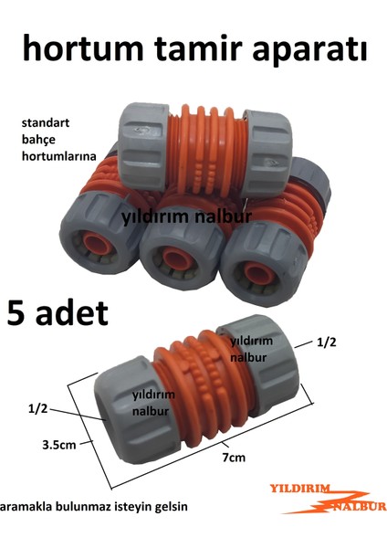 5'li Bahçe Sulama Hortum Tamir Adaptörü