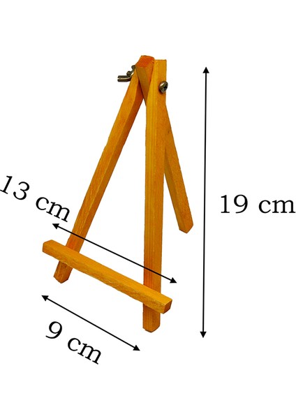 Boyalı Fırınlanmış Çam Ağacı Orta Boy 19X9 cm Şövale Teşhir Ayak 1 Adet