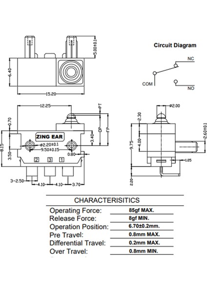 Su Geçirmez Micro Switch