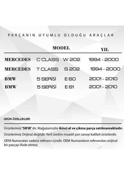 Mercedes C Class W202, S202 Için Ön Silecek Motor Dişlisi