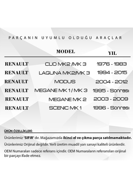 Alpha Auto Part Renault Dacia Için Yakıt Depo Şamadıra Kapağı ve Contası