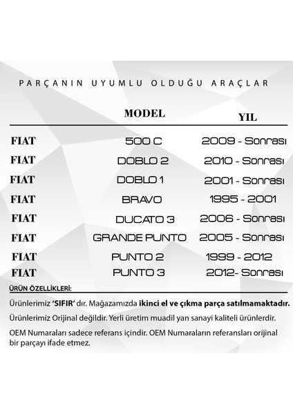 Alpha Auto Part Fıat 500,DOBLO,DUCATO  Için Yakıt Pompası Halkası ve Contası