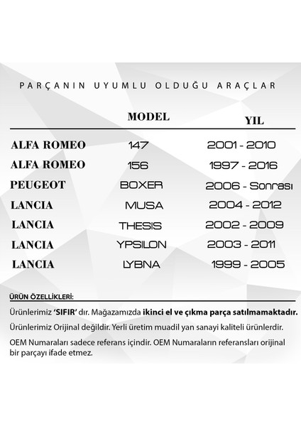 Alpha Auto Part Fıat 500,DOBLO,DUCATO  Için Yakıt Pompası Halkası ve Contası