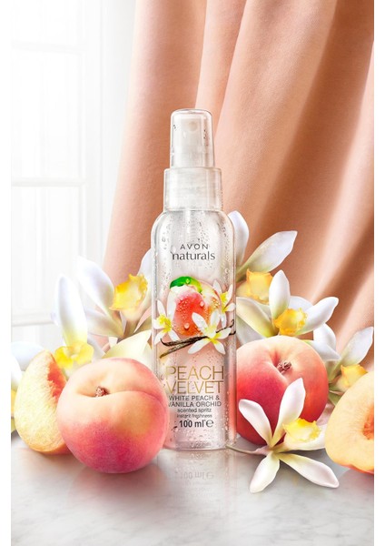 Peach Velvet Beyaz Şeftali Vanilya Kokulu Vücut Spreyi 100 ml modelleri