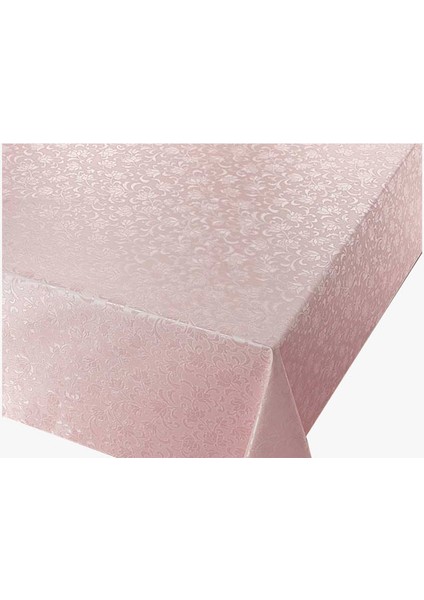 Pudra Pembe Pvc Astarlı Muşamba Plastik Silinebilir Masa Örtüsü