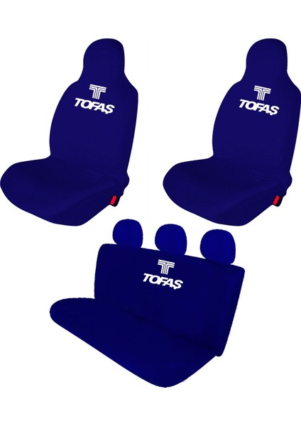 Tofaş Tipo Penye Oto Koltuk Kılıfı - Marka Logo Baskılı - Lacivert
