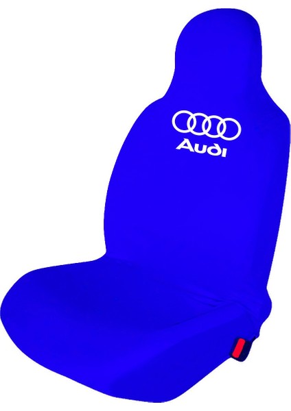 Audi A5 Penye Oto Koltuk Kılıfı - Marka Logo Baskılı - Mavi