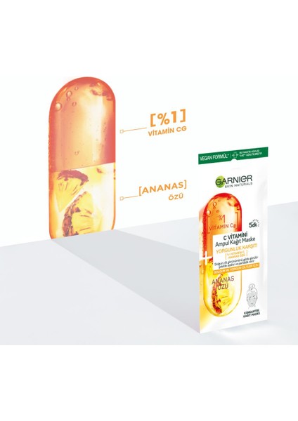 C Vitamini Ampul Kağıt Maske 3'lü Set