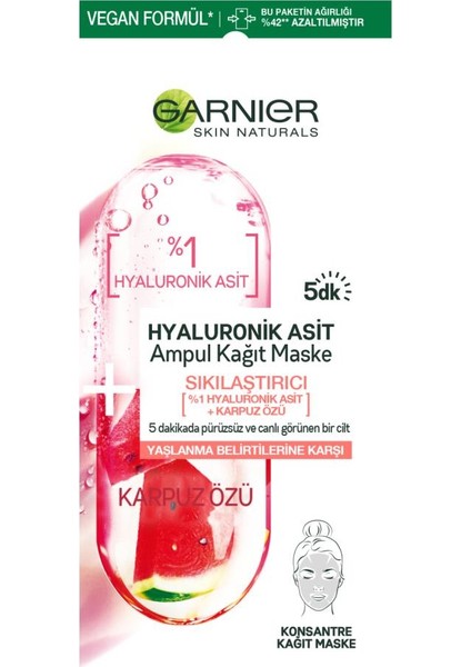 Hyaluronik Asit Sıkılaştırıcı Ampul Kağıt Maske 3'lü Set