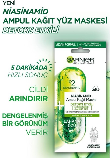 Ampul Kağıt Yüz Maskeleri 3'ü 1 Arada 6'lı Set