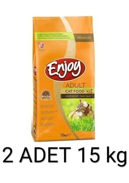 2 Adet Enjoy Multicolor Renkli Gurme Kedi Maması 15 kg