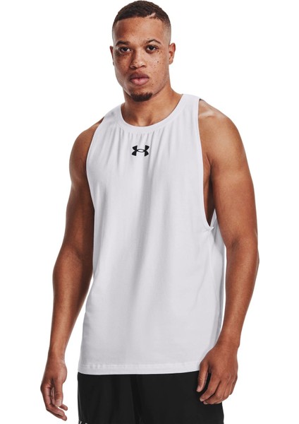 UA BASELINE COTTON TANK 1361901-100 ERKEK BEYAZ Tişört
