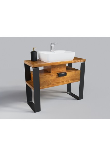 Masif Ahşap Lavabo Dolabı