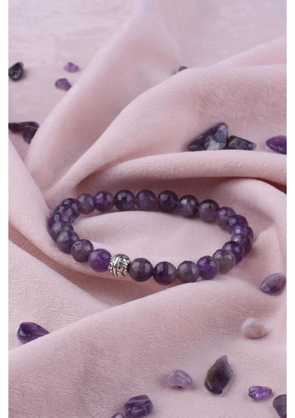 Faset Kesim Ametist Taşı Bileklik - 300013