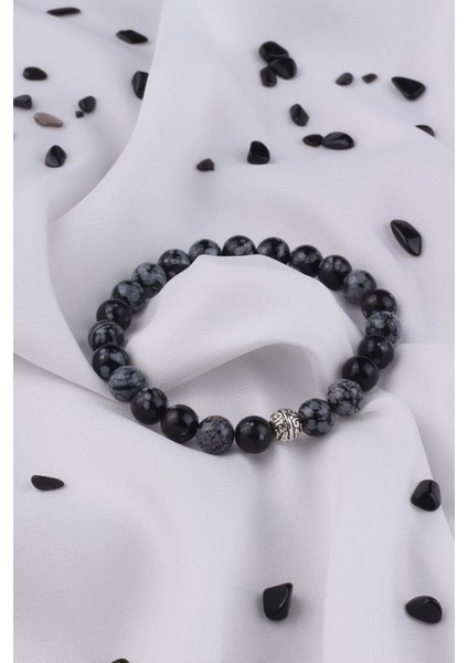 Benekli Obsidyen Taşı Bileklik - 300016