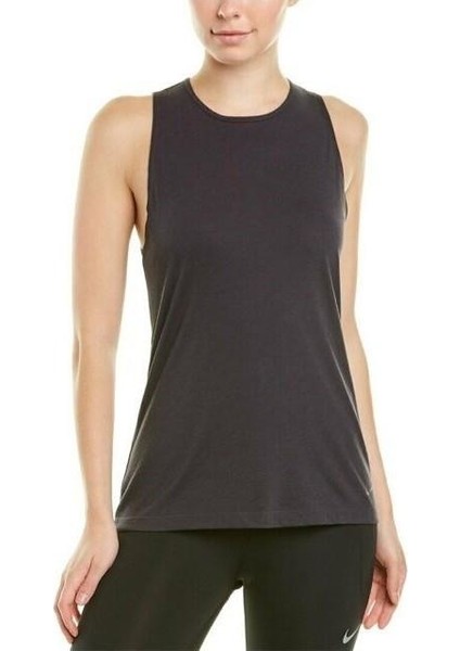 Kadın Siyah W Nk Dry Tank Studıo Open Back T-Shirt AO9805-080