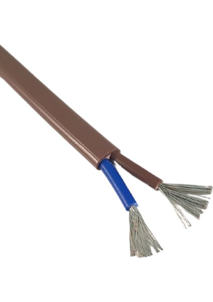 2x1,5mm² Tekne ve Karavan Kalaylı Kablo 10 Metre Kalaylı Yassı Marin Kablo Kahverengi