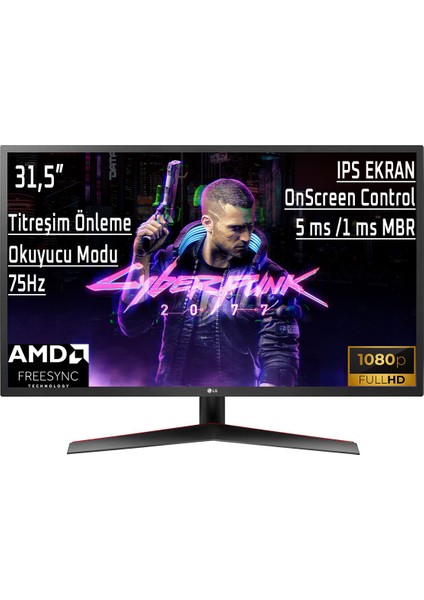 32MP60G-B 31.5" 75Hz 5ms (HDMI+Display) Freesync™ Full HD IPS LED Monitör