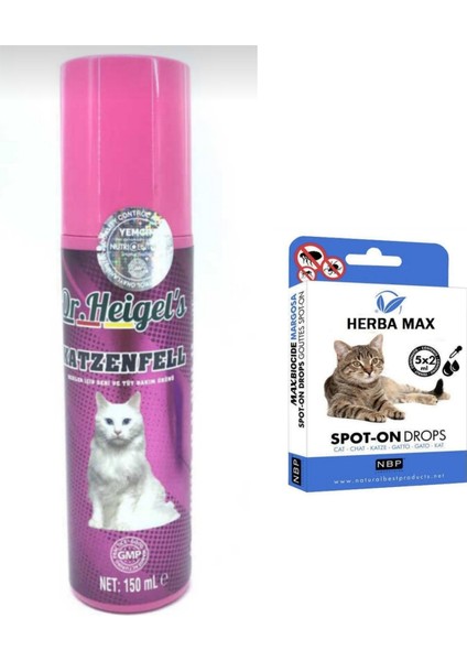 Dr. Heigel's Dr. Heigels Katzenfell 150ML Kedi Tüy Bakım Spreyi + Herba Max Pire Damlası