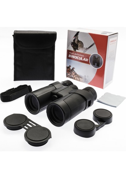8X42 - Profesyonel - Su Geçirmez El Dürbünü - 1000/110M - Siyah - Kompakt Tasarım
