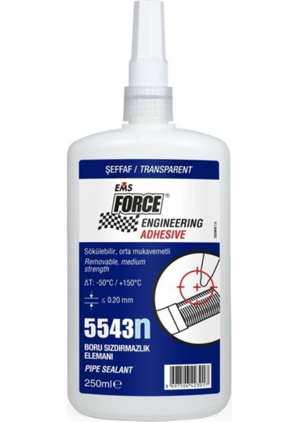 6'lı Force 5543N 250 ml Şeffaf Sıvı Conta