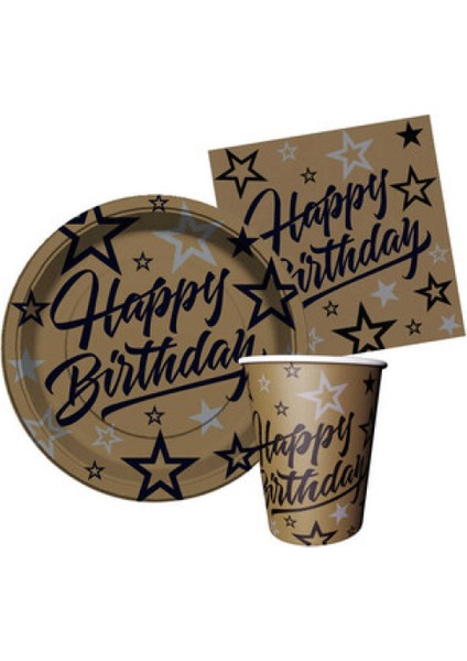 Tabak Golden Stars HAPPYBIRTH.23CM Pk:8 fiyatları