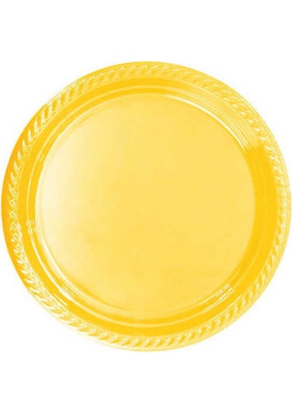 Tabak Plastik Yuvarlak 22 cm Sarı Pk:25