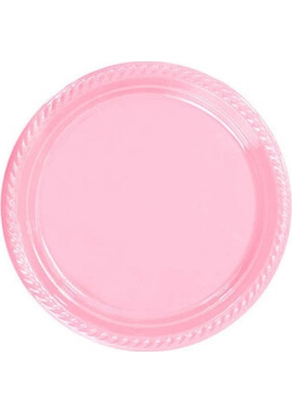 Tabak Plastik Yuvarlak 22 cm Pembe Pk:25