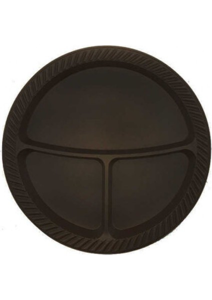 Tabak Plastik 3 Bölmeli 26 cm Siyah Pk:25