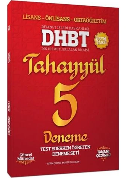 Tahayyül Yayınları 2021 Dhbt 5 Deneme Çözümlü