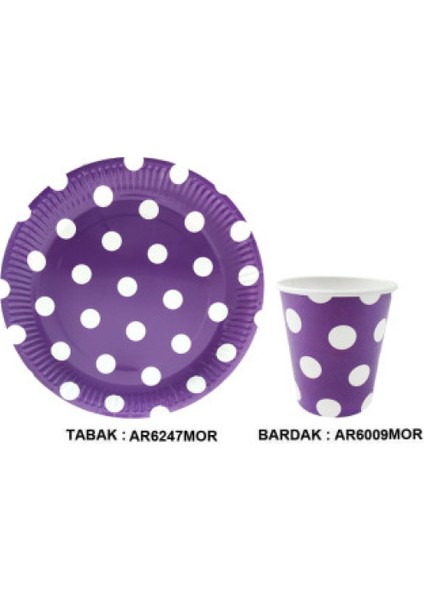 Bardak Karton Puantiyeli Mor 8oz P8 fiyatları