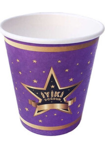 Bardak Karton Iyiki Doğdun Yıldızlı 8oz Pk:8
