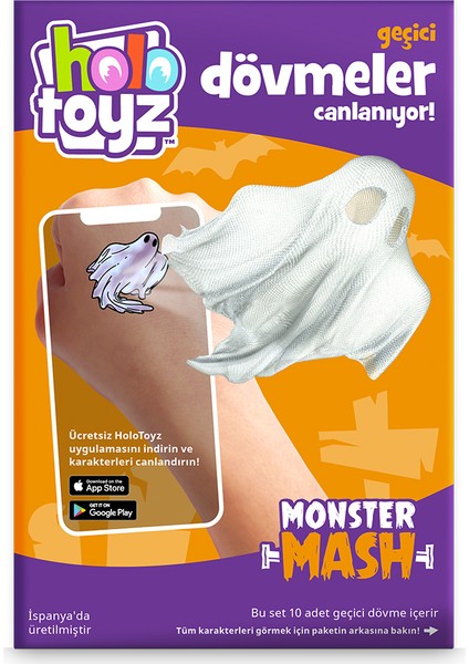 Junoo HoloToyz Tattoo Monster Mash AR Uyumlu Geçici Dövme