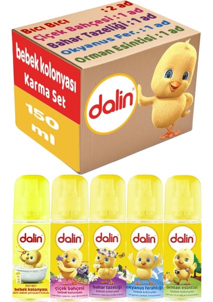 Bebek Kolonyası 150ML (Bıcı Bıcı-Orman-Çiçek-Okyanus-Bahar) Karma 6 Lı Set