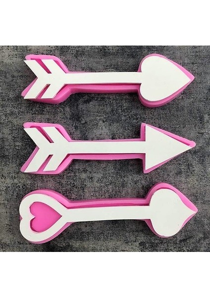 3 Pano Süsü Kalpli Oklar Ok Silikon Kalıp K-574 modelleri