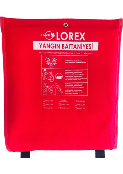 LR-FB2020C 200cm x 200cm Çantalı Yangın Battaniyesi