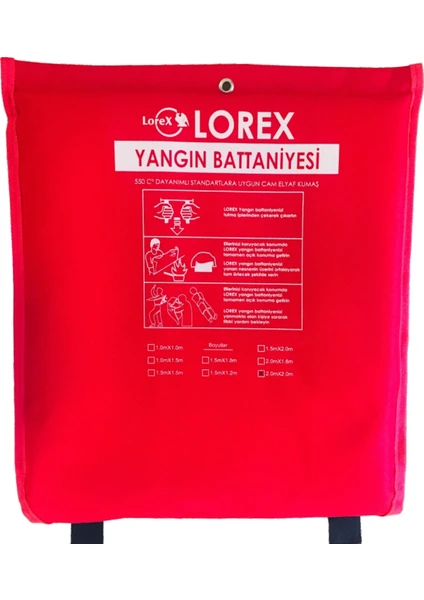 LOREX LR-FB2020C 200cm x 200cm Çantalı Yangın Battaniyesi