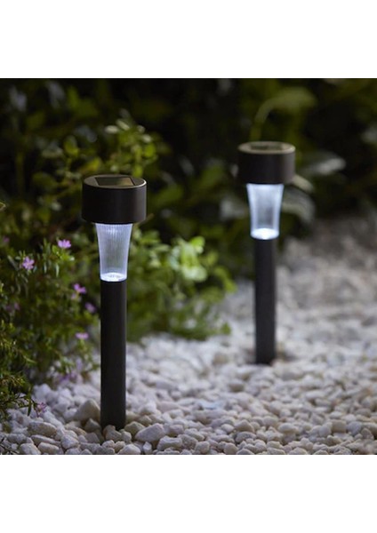 Solar Güneş Enerjili Bahçe Lambası Dekoratif Aydınlatma Plastik Saplama 10'lu Set